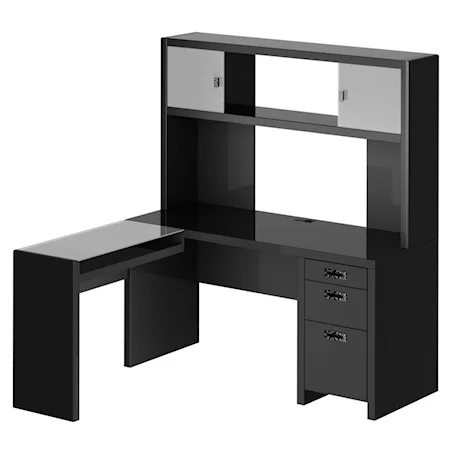 Small Office- L Desk & Hutch